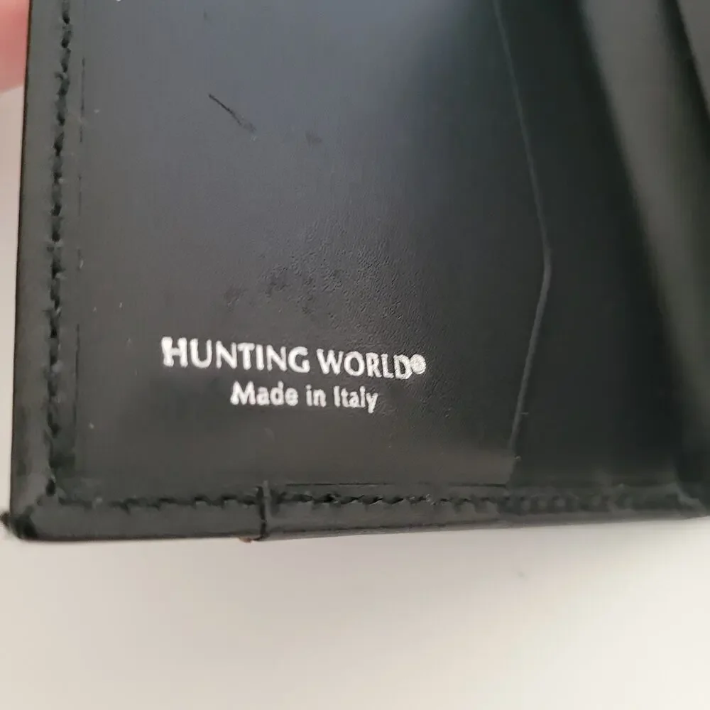 Hunting World Mini Designer Black Wallet Credit Card Holder Small Compact